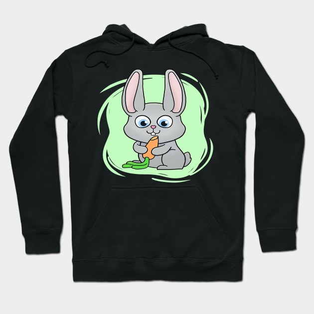 Happy Rabbit I Hare I Cute Rabbit I Kids Rabbit Hoodie by omorihisoka